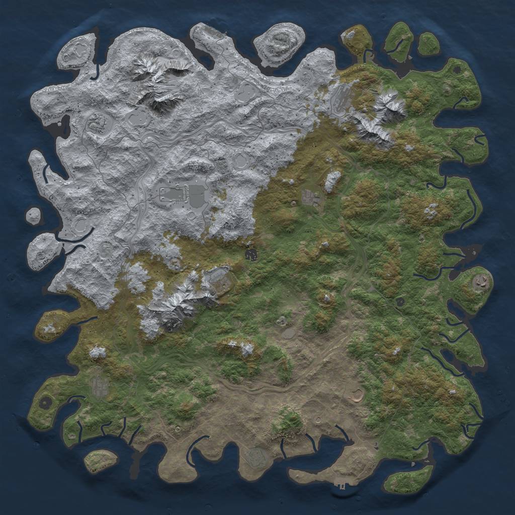 Rust Map: Procedural Map, Size: 6000, Seed: 391, 20 Monuments