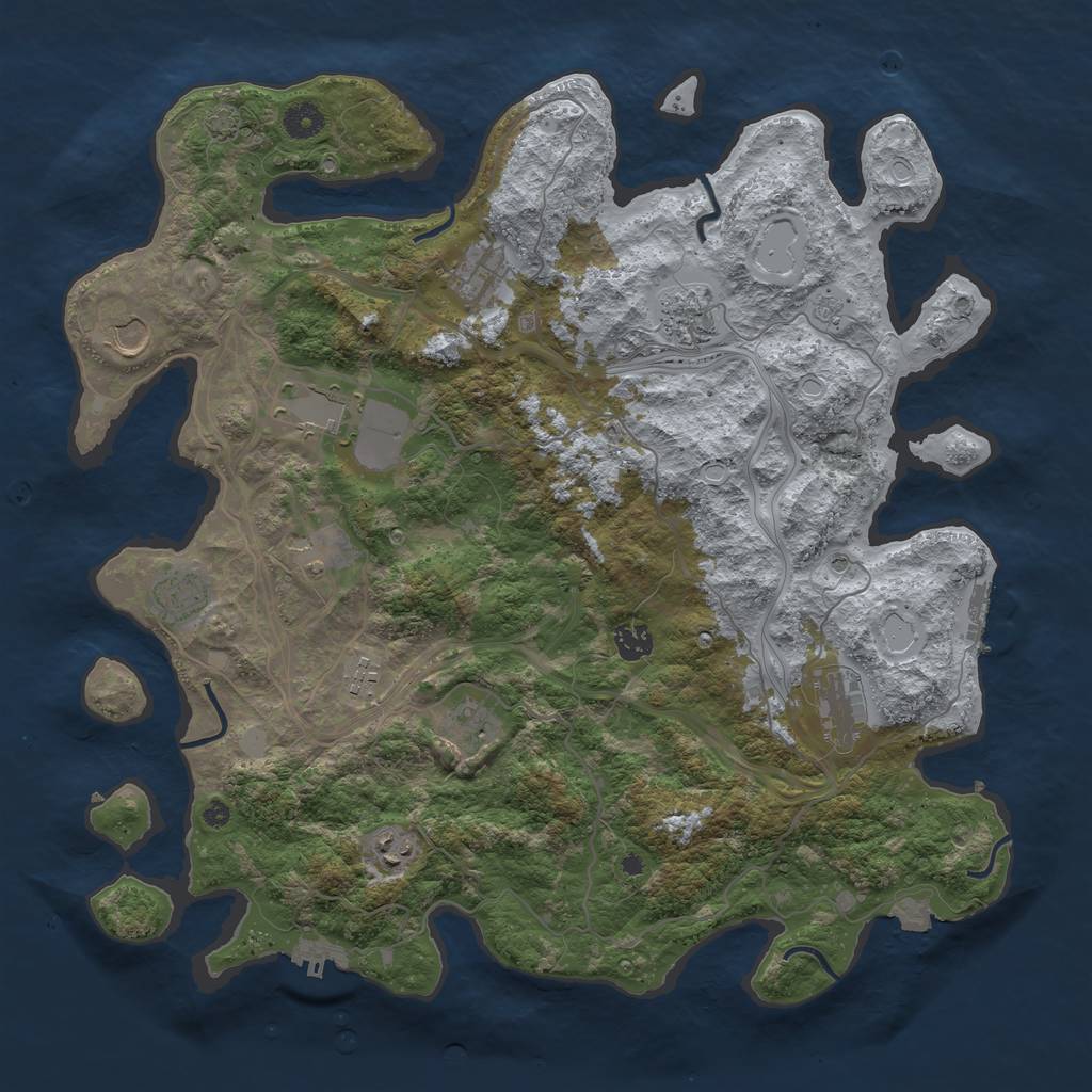 Rust Map: Procedural Map, Size: 4250, Seed: 123, 19 Monuments