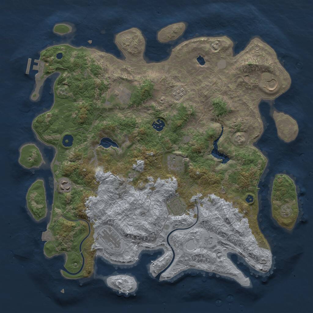 Rust Map: Procedural Map, Size: 4000, Seed: 720, 13 Monuments