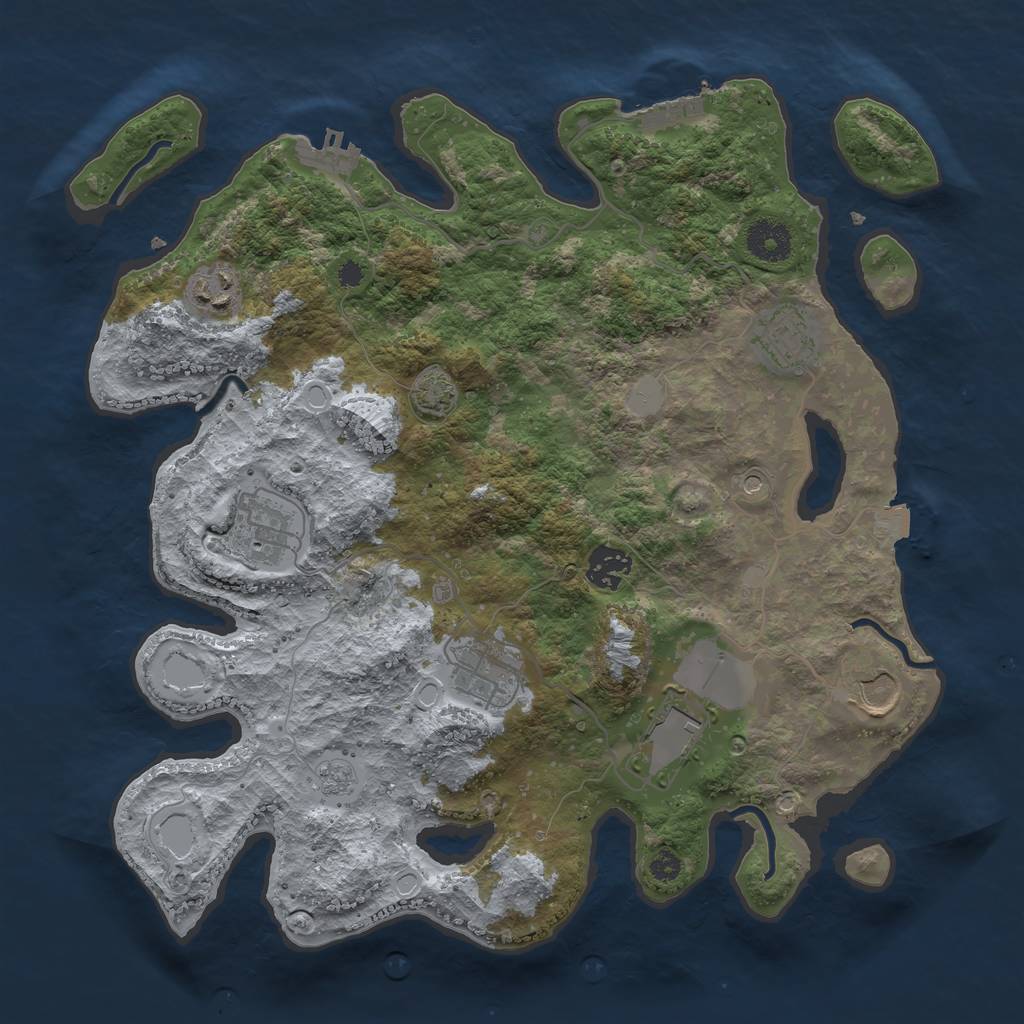Rust Map: Procedural Map, Size: 3500, Seed: 8974538, 15 Monuments