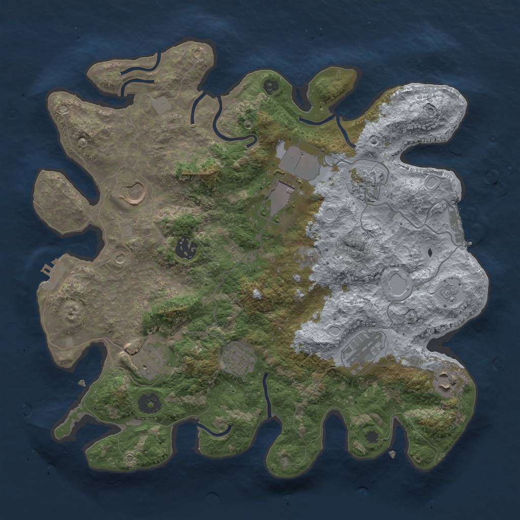 Rust Map: Procedural Map, Size: 3500, Seed: 81629254, 15 Monuments