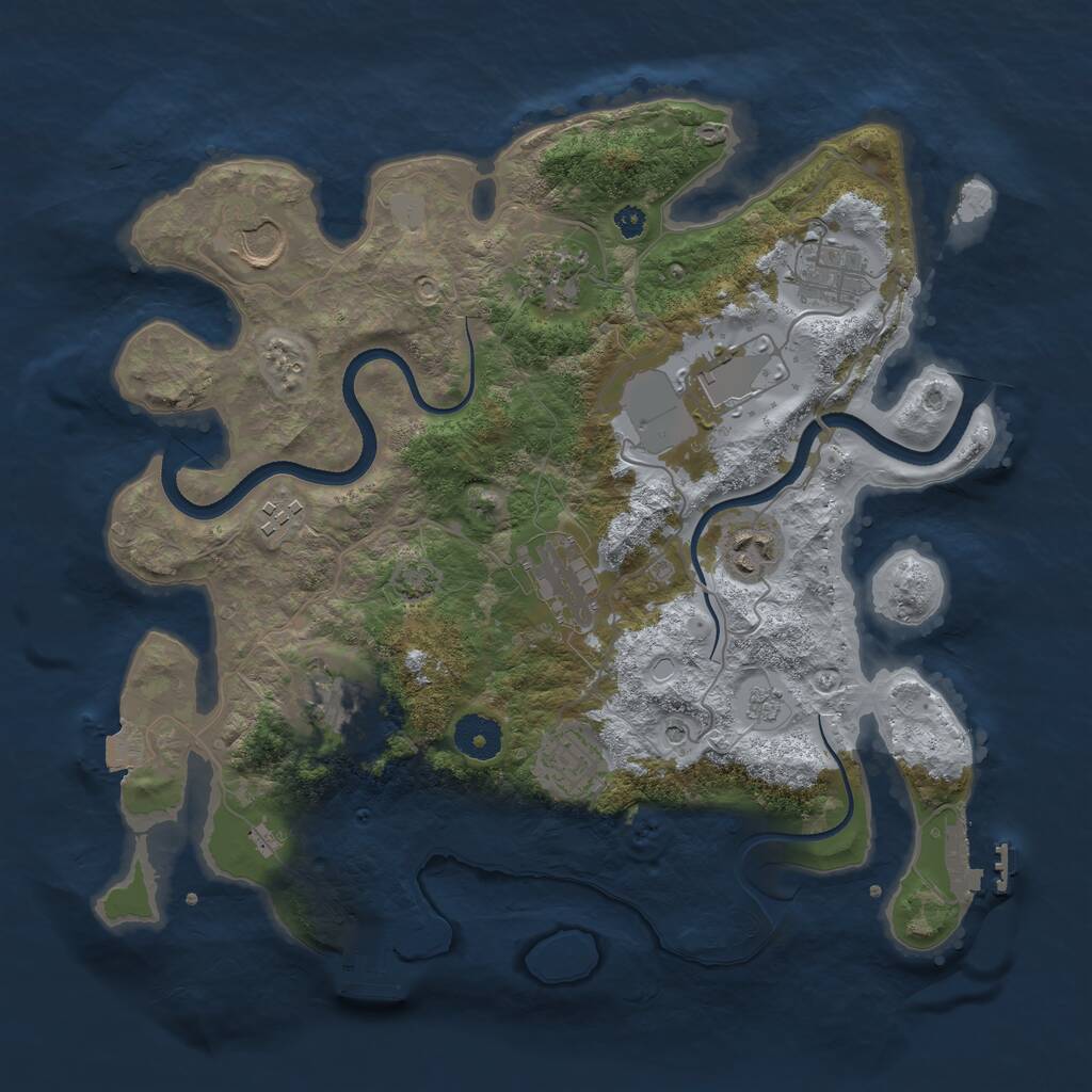 Rust Map: Procedural Map, Size: 3500, Seed: 44019666, 15 Monuments