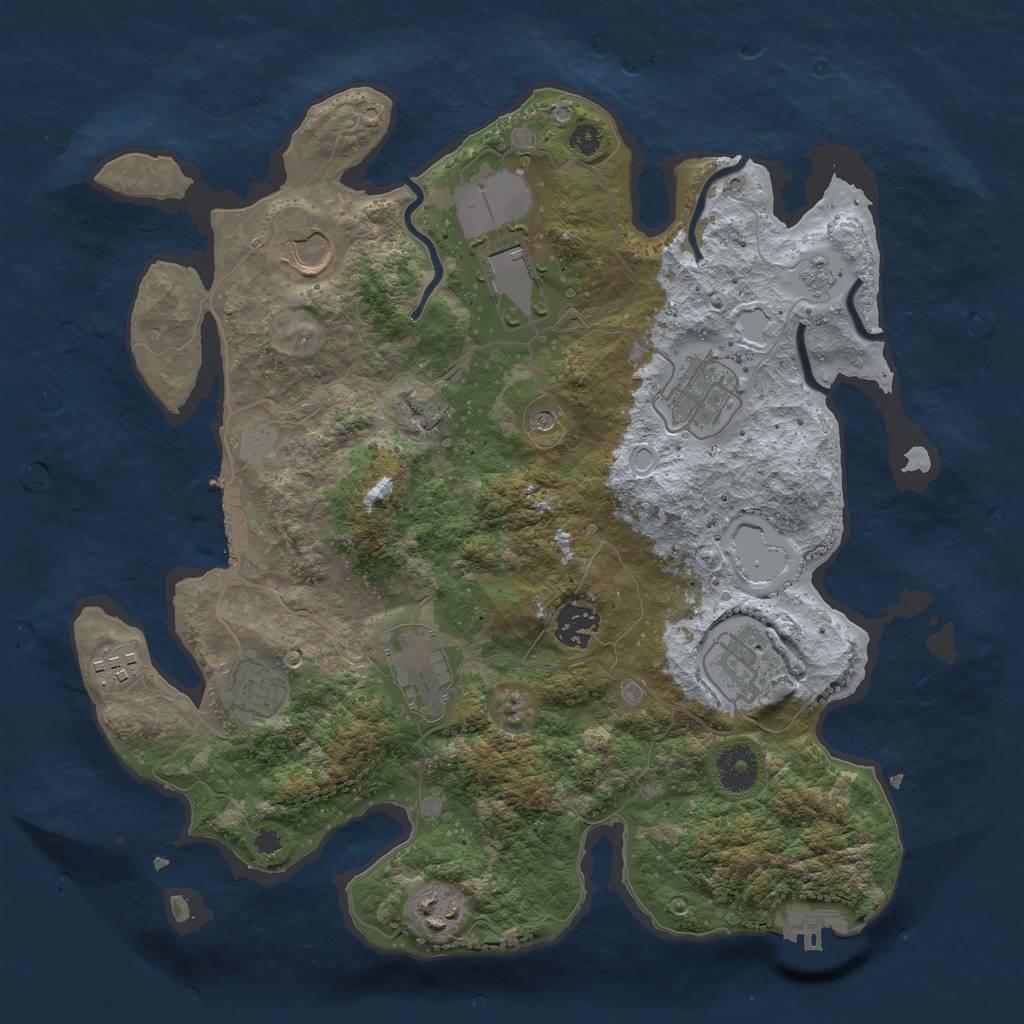 Rust Map: Procedural Map, Size: 3500, Seed: 1462974800, 16 Monuments