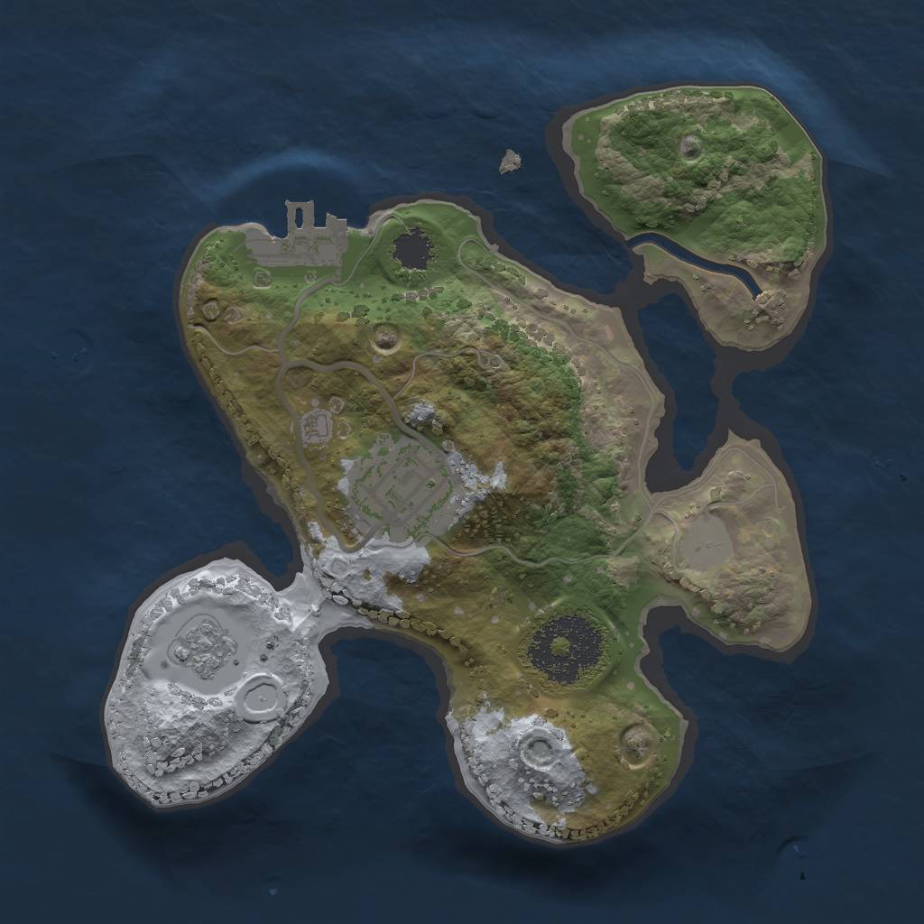 Rust Map: Procedural Map, Size: 2000, Seed: 8011986, 6 Monuments