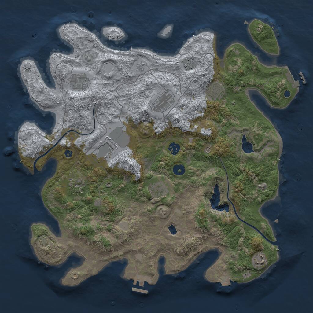 Rust Map: Procedural Map, Size: 4000, Seed: 442076047, 15 Monuments