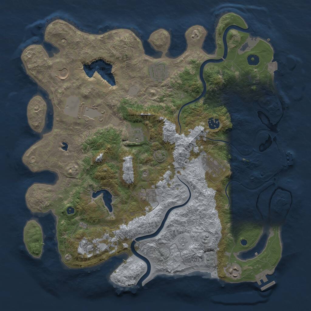 Rust Map: Procedural Map, Size: 4000, Seed: 89016, 16 Monuments
