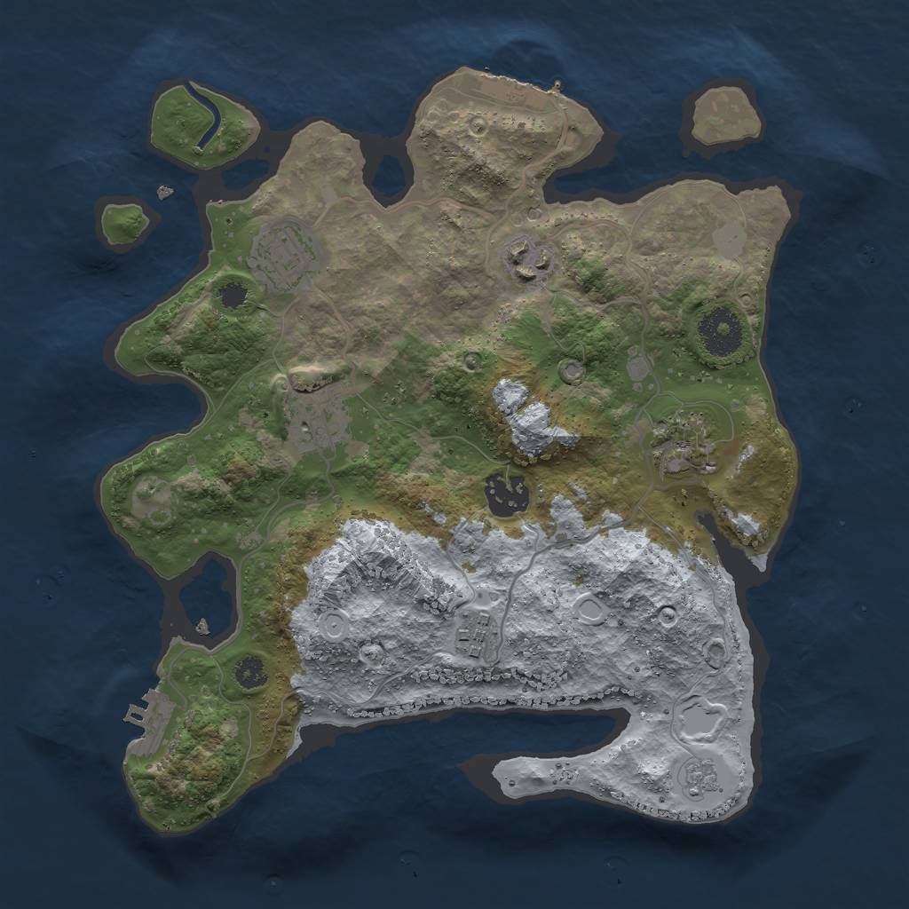 Rust Map: Procedural Map, Size: 3000, Seed: 1623275, 12 Monuments