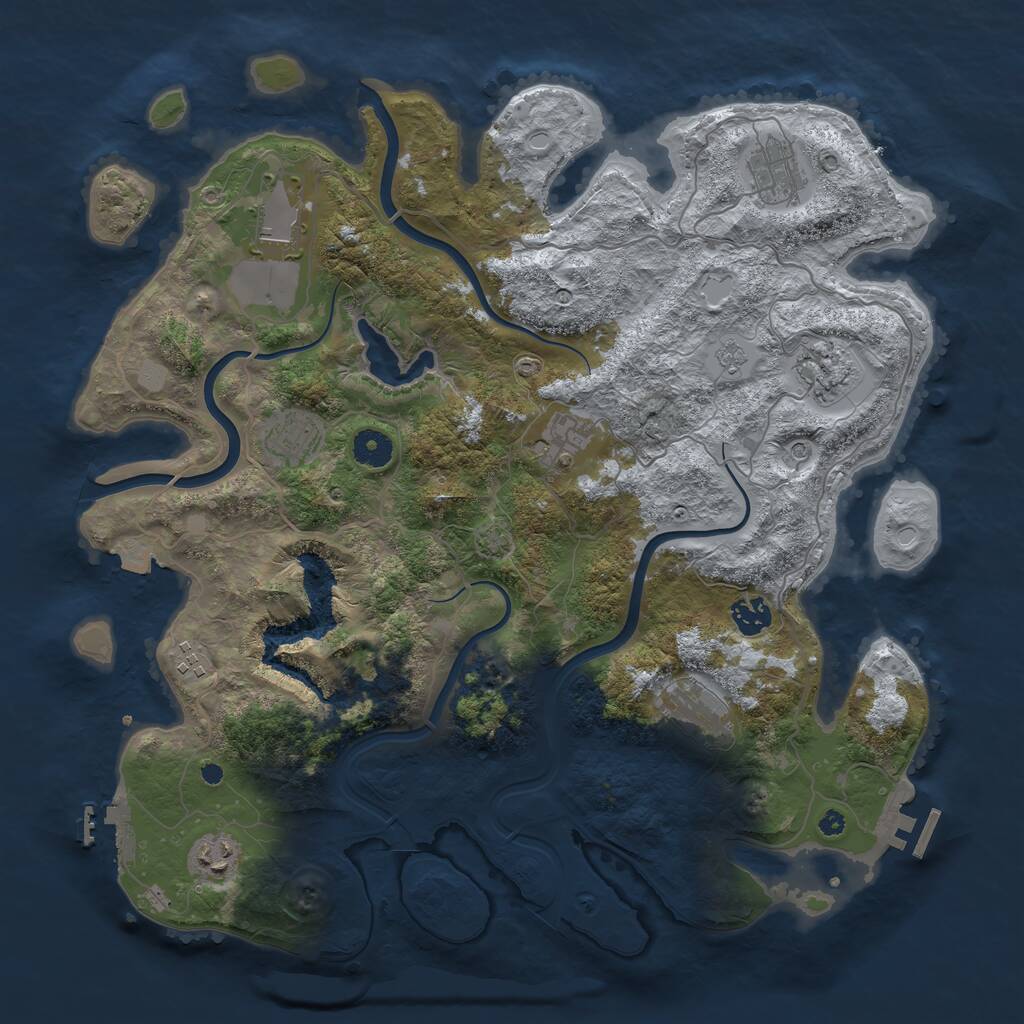 Rust Map: Procedural Map, Size: 4000, Seed: 1363707699, 15 Monuments