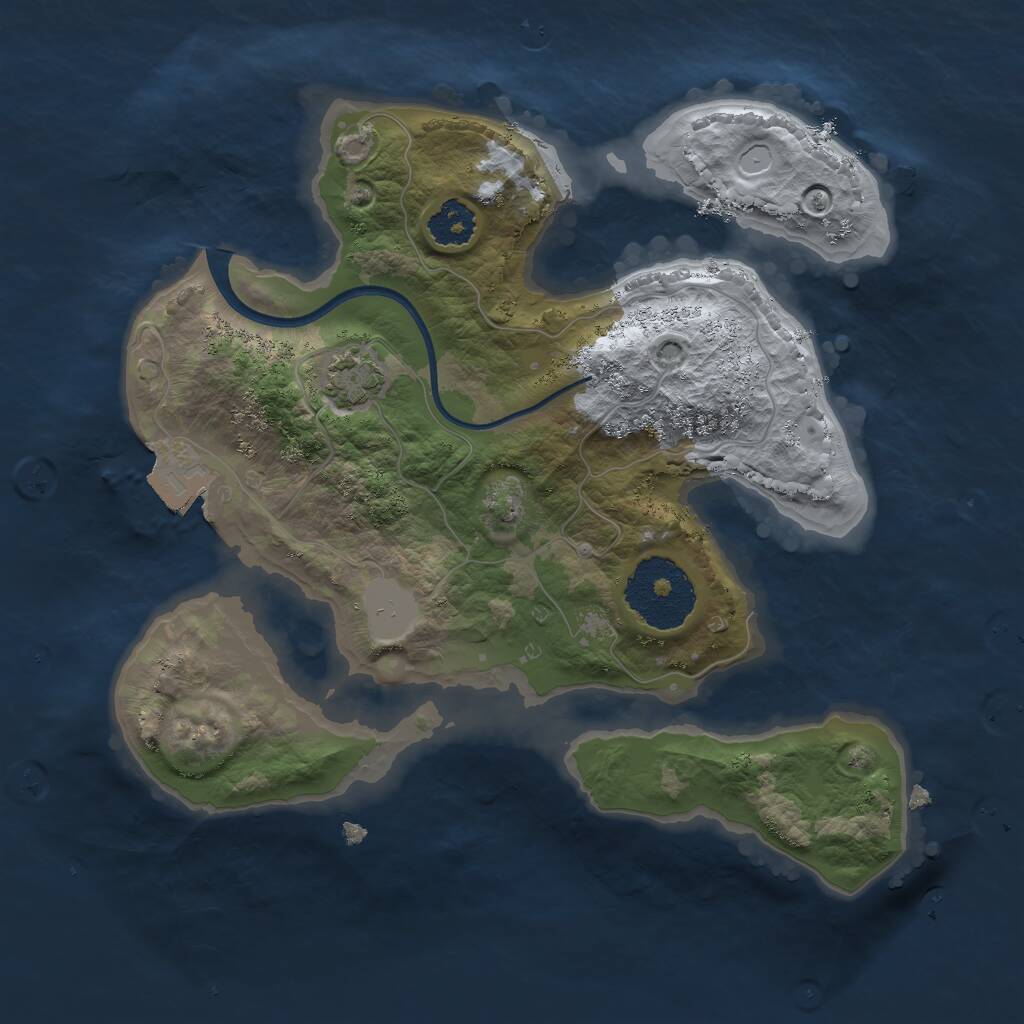Rust Map: Procedural Map, Size: 2250, Seed: 32849802, 2 Monuments