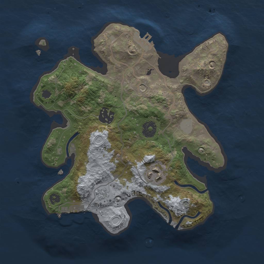 Rust Map: Procedural Map, Size: 2500, Seed: 12545, 9 Monuments