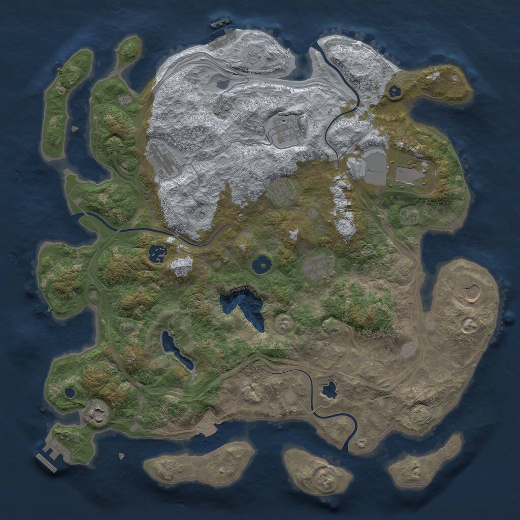 Rust Map: Procedural Map, Size: 4250, Seed: 6217, 15 Monuments