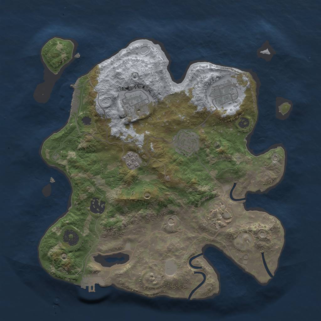 Rust Map: Procedural Map, Size: 3000, Seed: 45781013, 14 Monuments