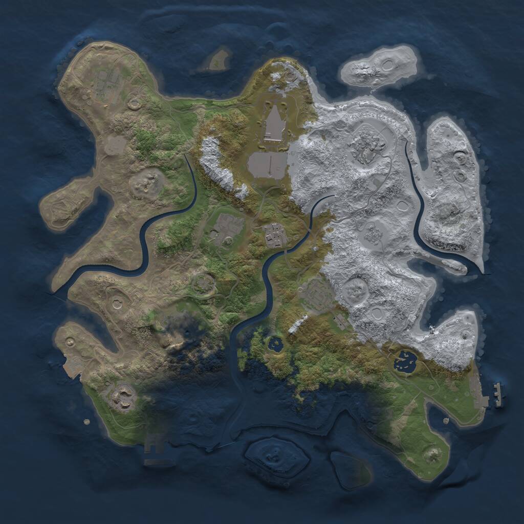 Rust Map: Procedural Map, Size: 3500, Seed: 50347775, 15 Monuments