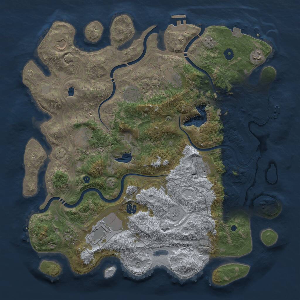 Rust Map: Procedural Map, Size: 4250, Seed: 1999723610, 16 Monuments