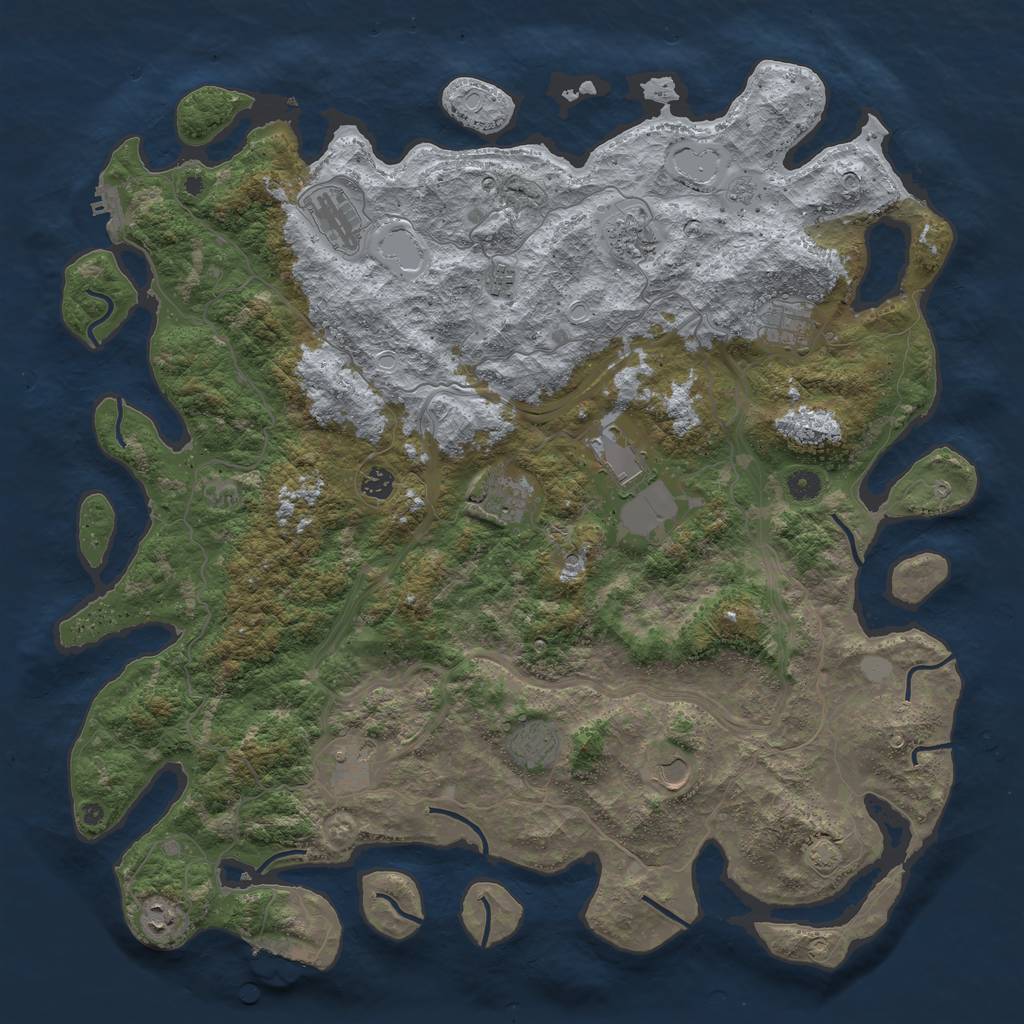 Rust Map: Procedural Map, Size: 4800, Seed: 88821888, 19 Monuments