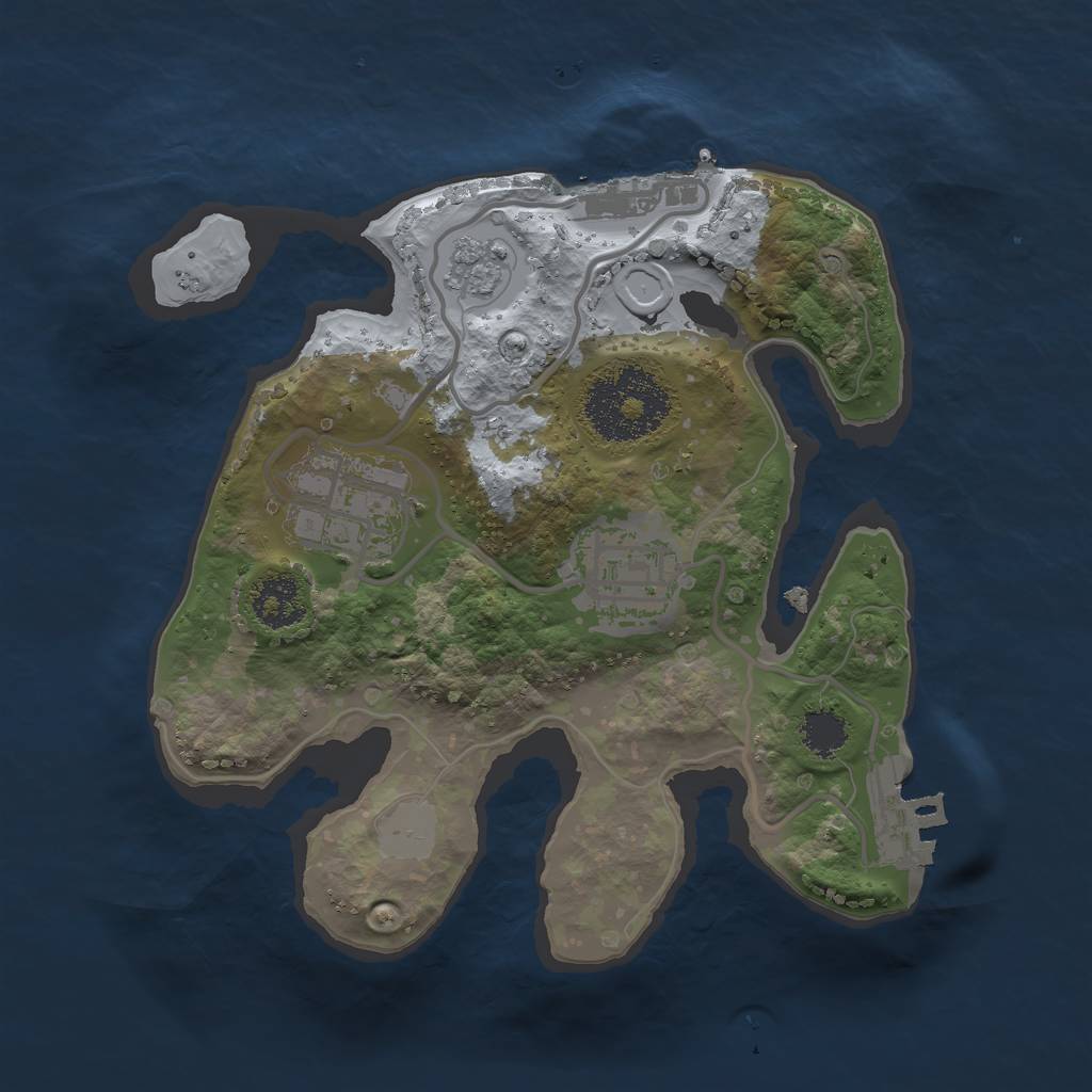 Rust Map: Procedural Map, Size: 2100, Seed: 6960, 10 Monuments