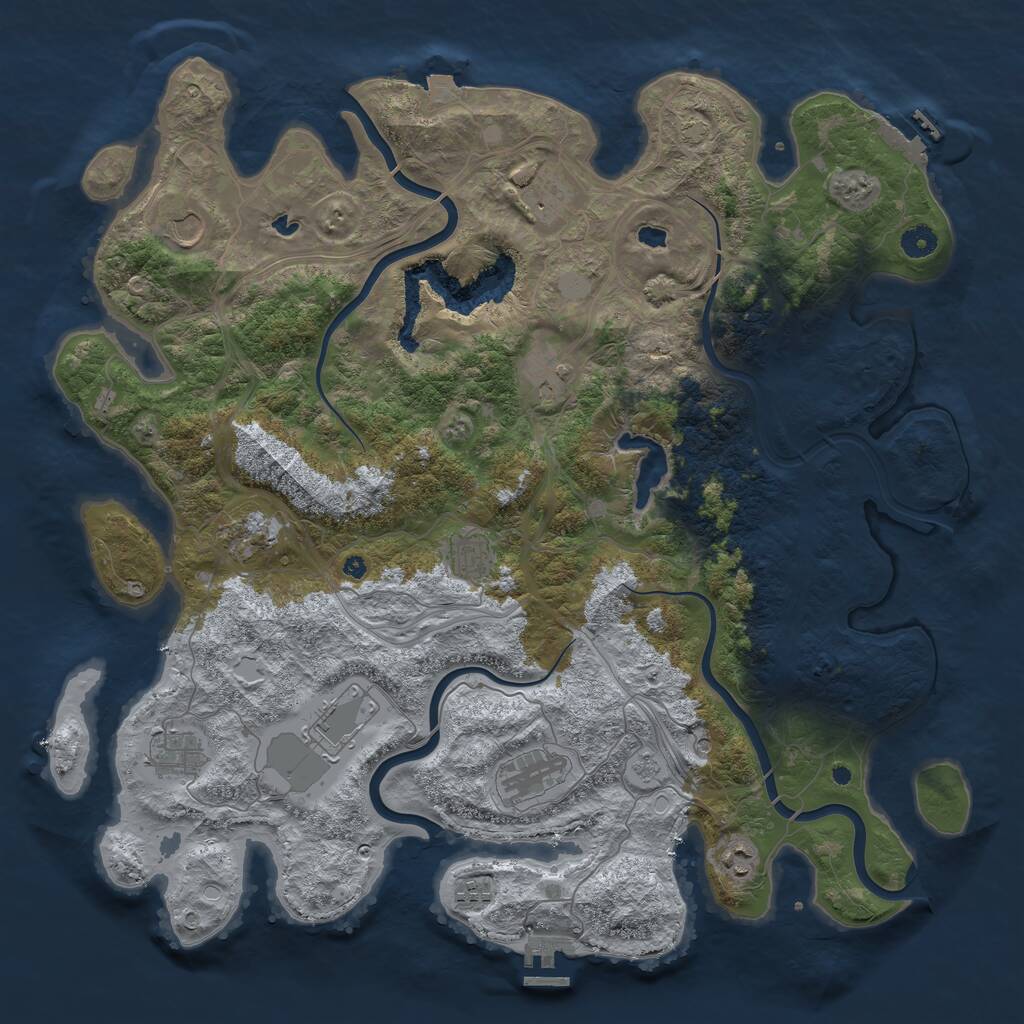 Rust Map: Procedural Map, Size: 4500, Seed: 1541764131, 16 Monuments