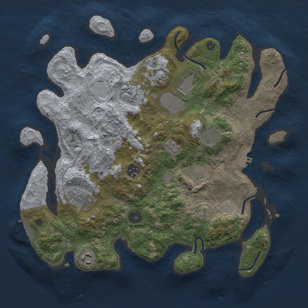 Rust Map: Procedural Map, Size: 3500, Seed: 10849222, 17 Monuments