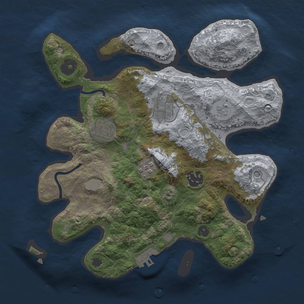 Rust Map: Procedural Map, Size: 2800, Seed: 126831676, 12 Monuments