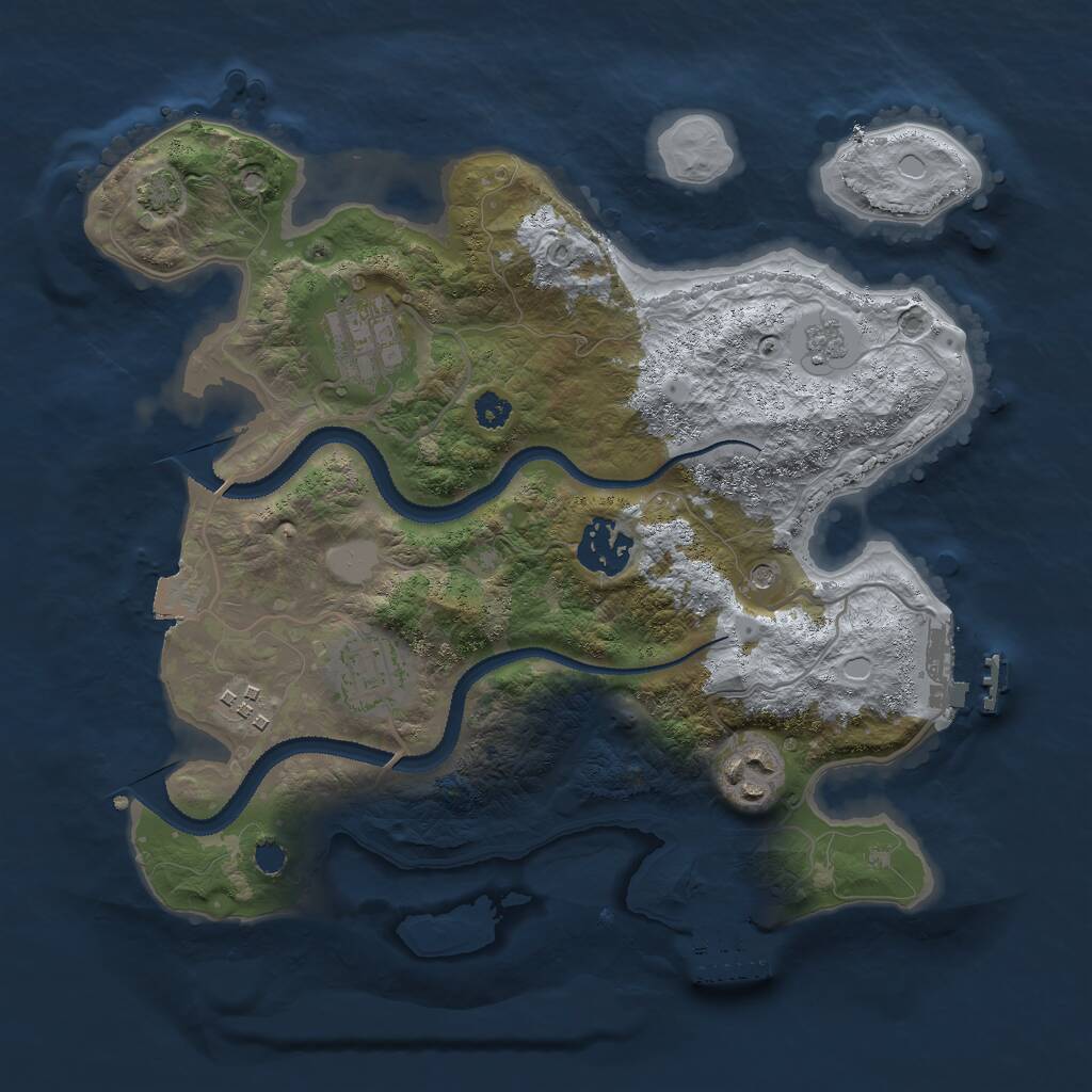 Rust Map: Procedural Map, Size: 3000, Seed: 937312301, 11 Monuments