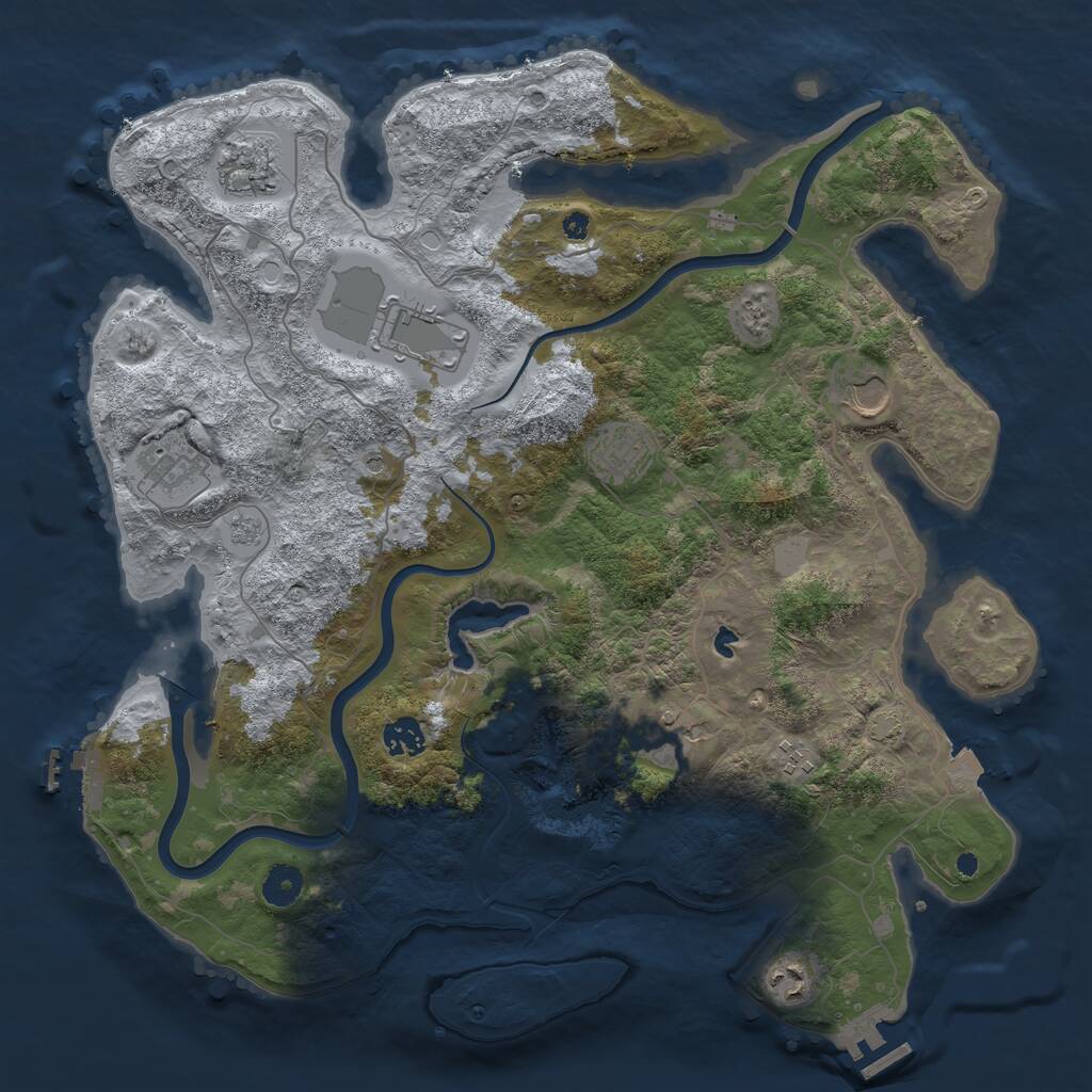 Rust Map: Procedural Map, Size: 4000, Seed: 364537, 15 Monuments