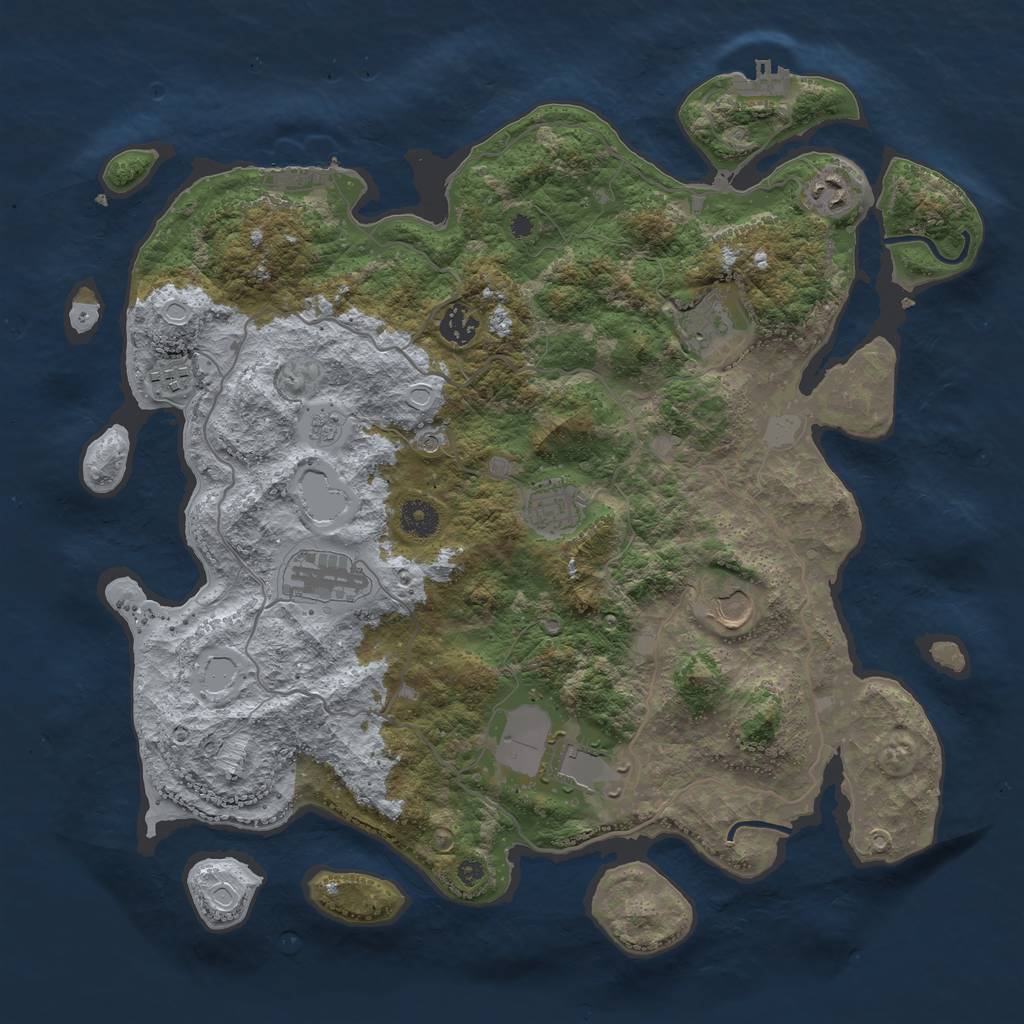 Rust Map: Procedural Map, Size: 4000, Seed: 113959966, 17 Monuments