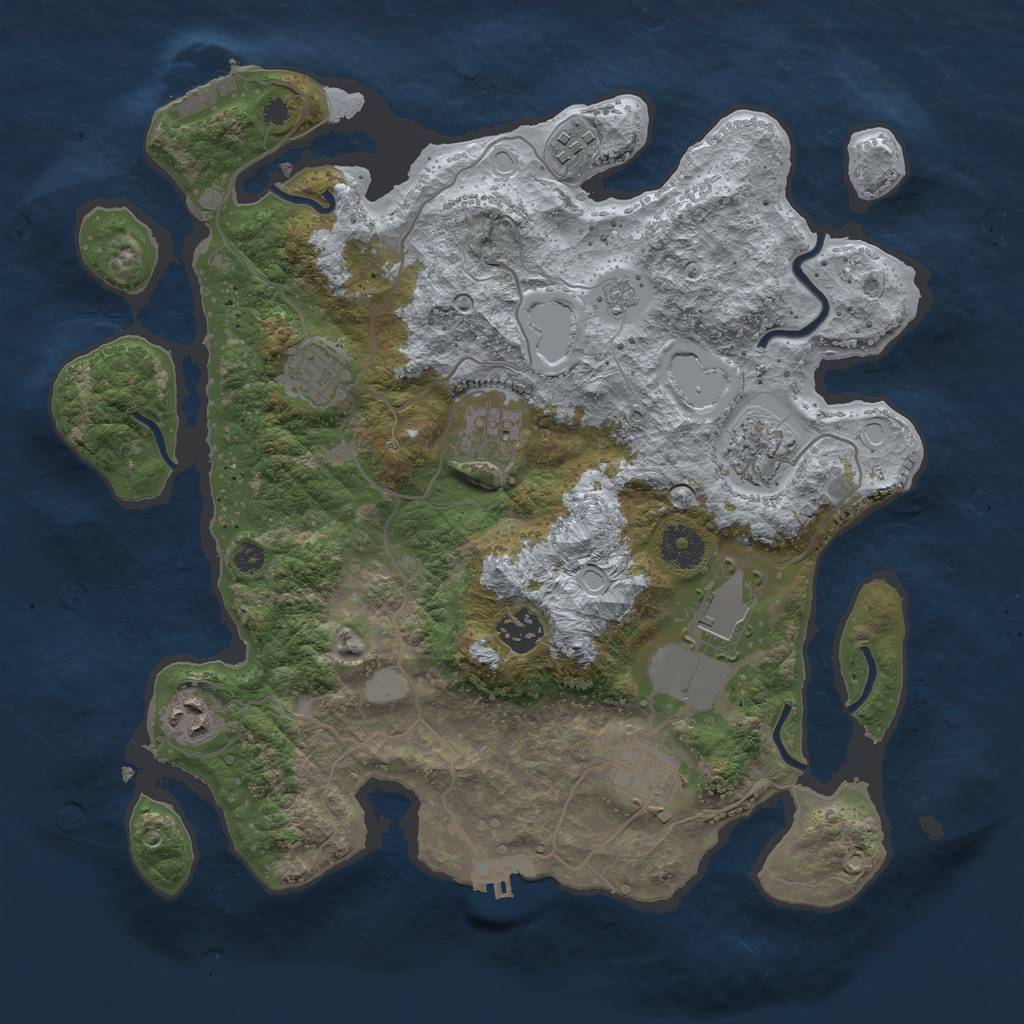 Rust Map: Procedural Map, Size: 3500, Seed: 94408815, 14 Monuments