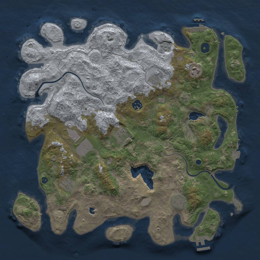 Rust Map: Procedural Map, Size: 4000, Seed: 1024512, 14 Monuments