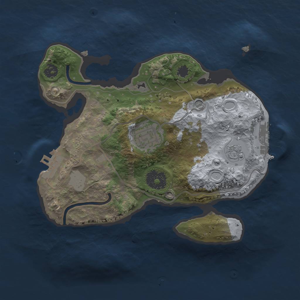 Rust Map: Procedural Map, Size: 2222, Seed: 23457890, 10 Monuments
