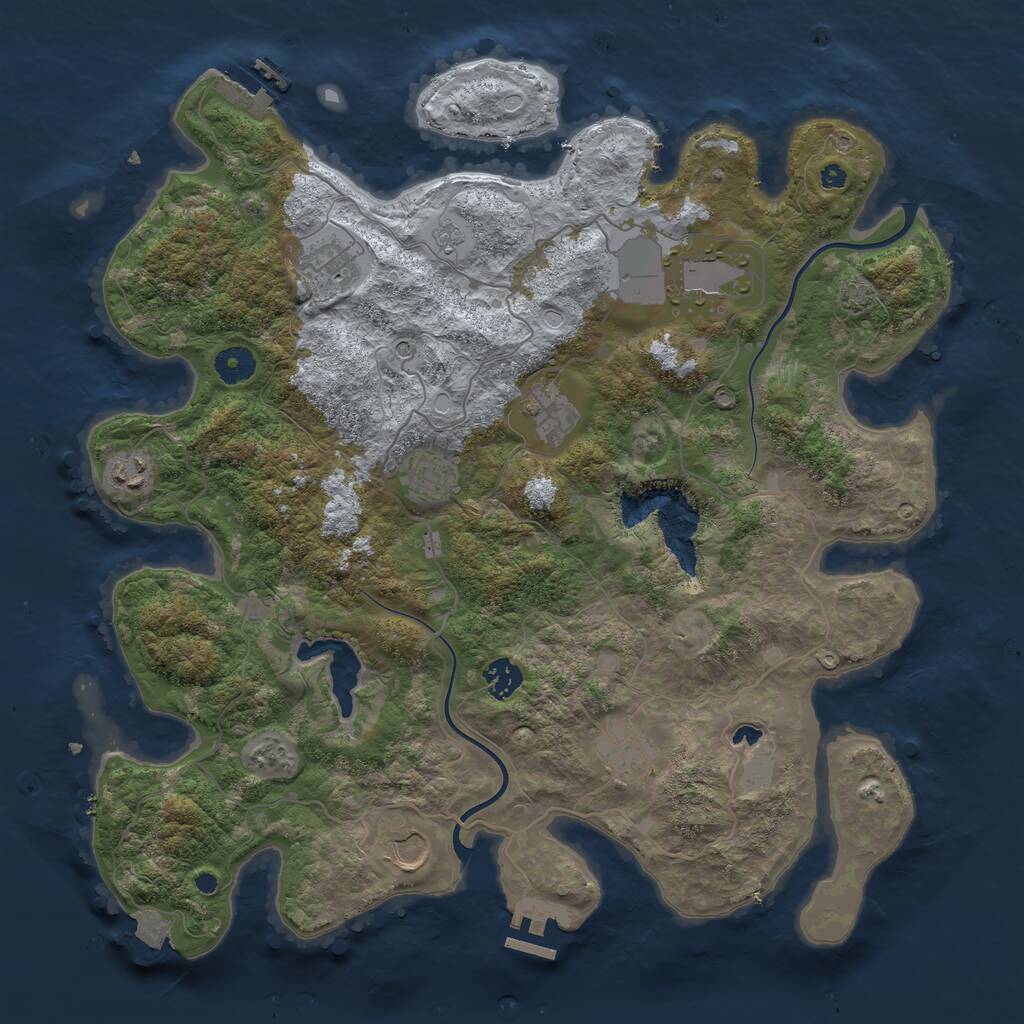 Rust Map: Procedural Map, Size: 4000, Seed: 1862251385, 14 Monuments