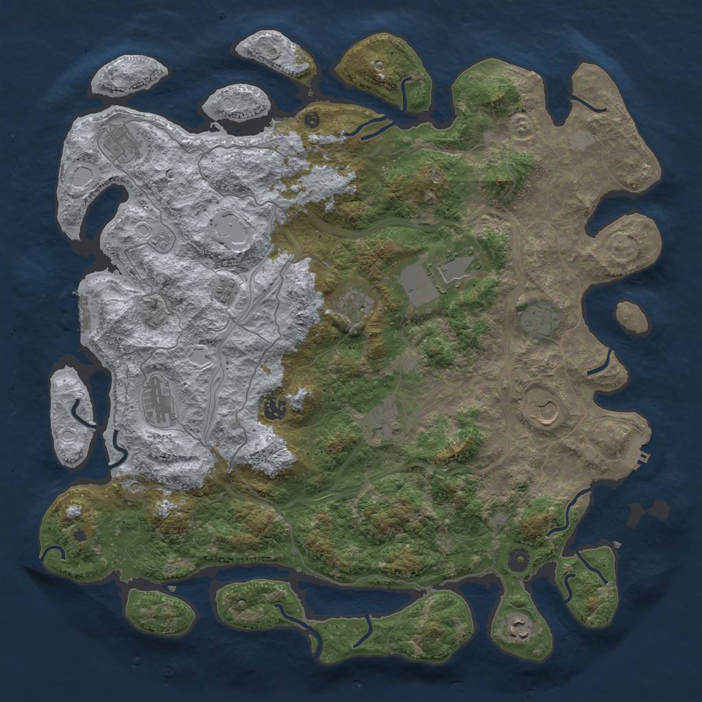 Rust Map: Procedural Map, Size: 4500, Seed: 2110659120, 17 Monuments