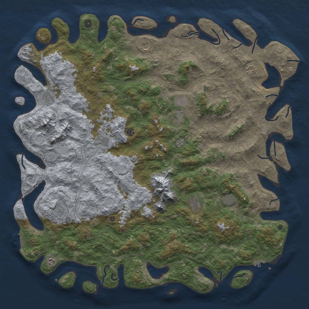 Rust Map: Procedural Map, Size: 6000, Seed: 690105982, 19 Monuments