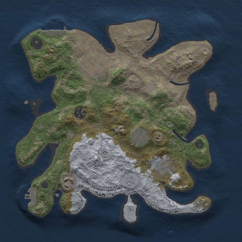 Rust Map: Procedural Map, Size: 3000, Seed: 1553572278, 14 Monuments