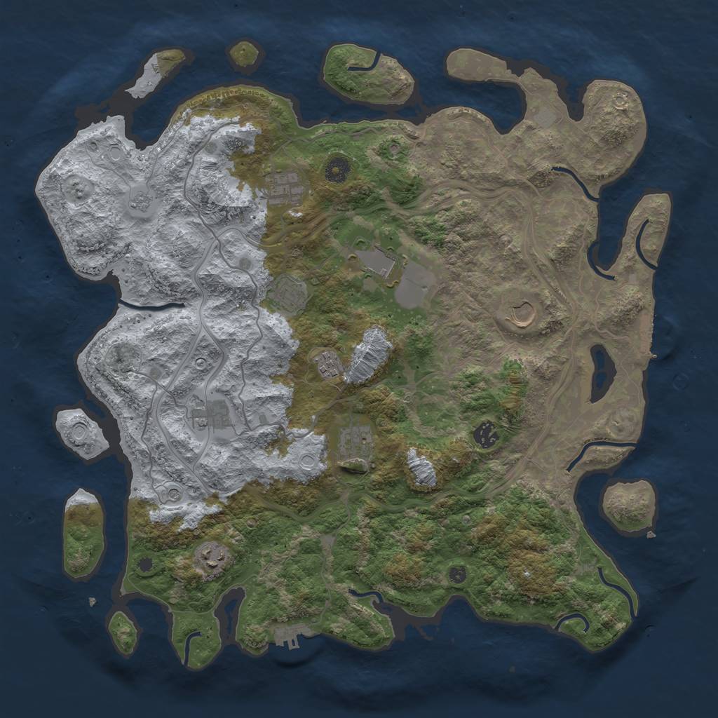 Rust Map: Procedural Map, Size: 4250, Seed: 345, 18 Monuments