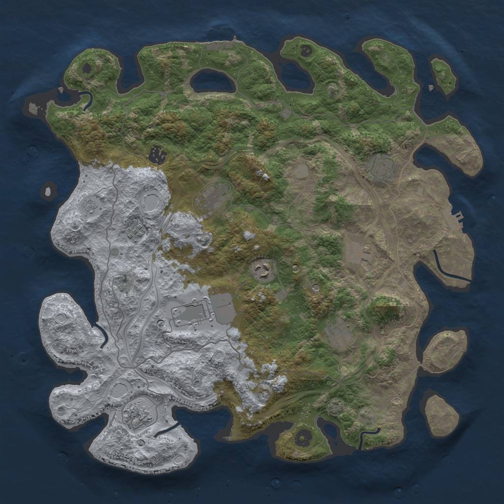 Rust Map: Procedural Map, Size: 4250, Seed: 1676053652, 17 Monuments