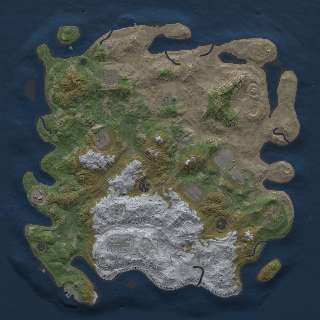 Rust Map: Procedural Map, Size: 4250, Seed: 1483117433, 20 Monuments