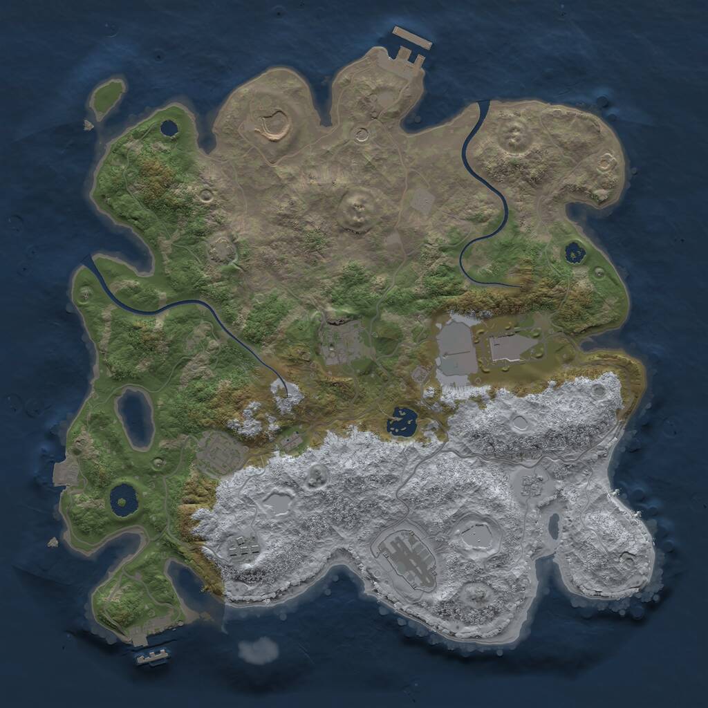 Rust Map: Procedural Map, Size: 3500, Seed: 3245566, 13 Monuments