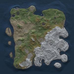 Thumbnail Rust Map: Procedural Map, Size: 3500, Seed: 2074373337, 15 Monuments