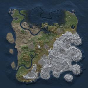 Thumbnail Rust Map: Procedural Map, Size: 3500, Seed: 2074373337, 15 Monuments
