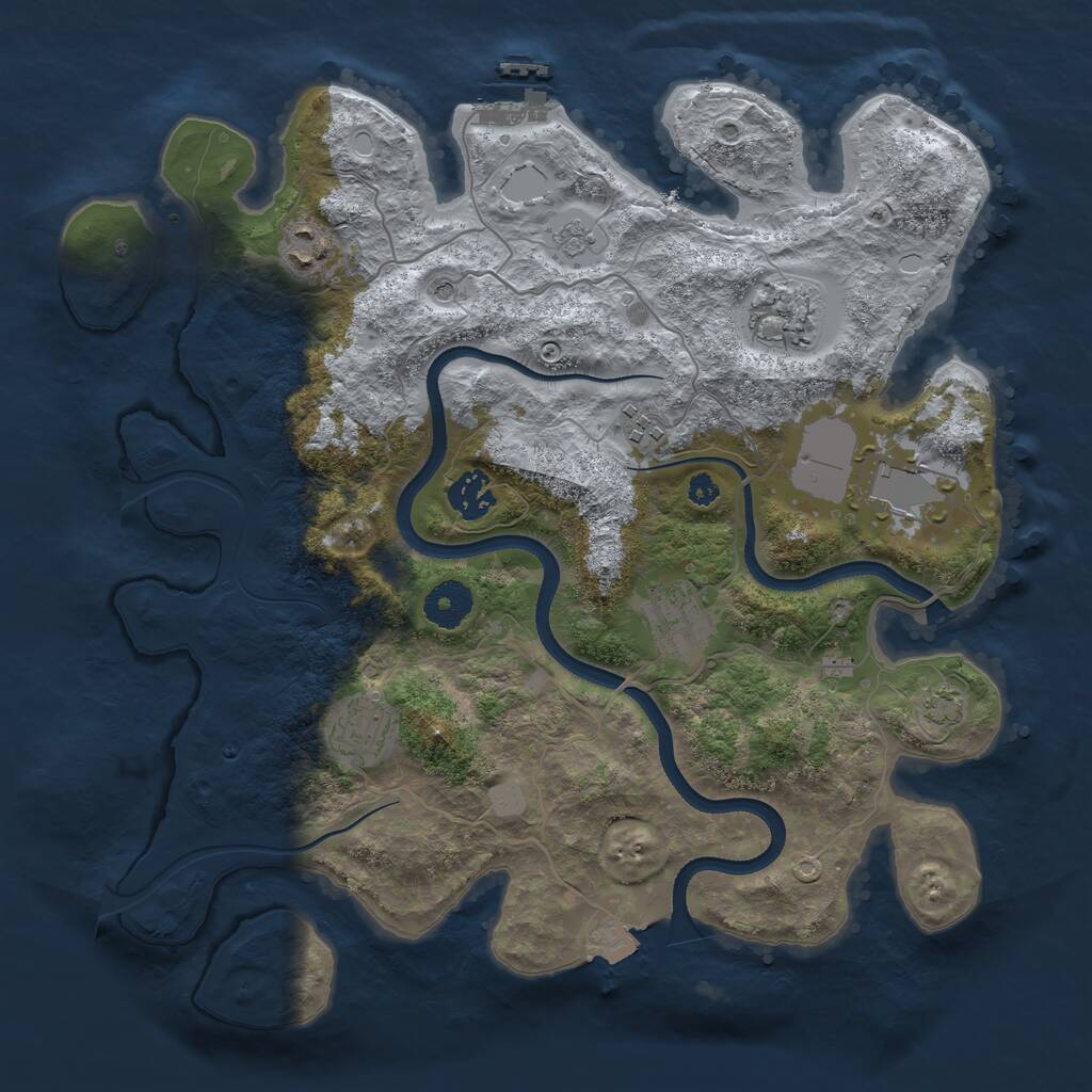 Rust Map: Procedural Map, Size: 3500, Seed: 129876137, 12 Monuments