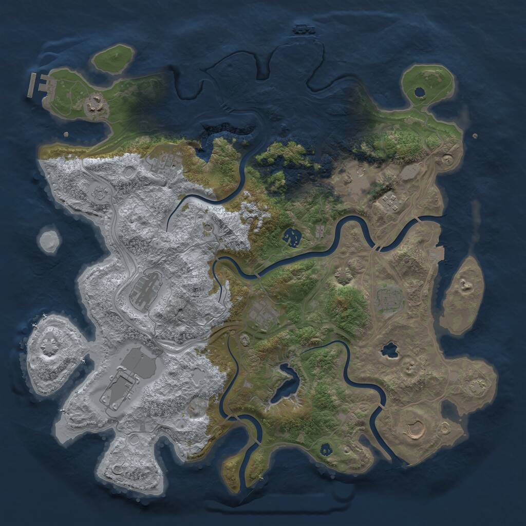 Rust Map: Procedural Map, Size: 4250, Seed: 577343950, 16 Monuments