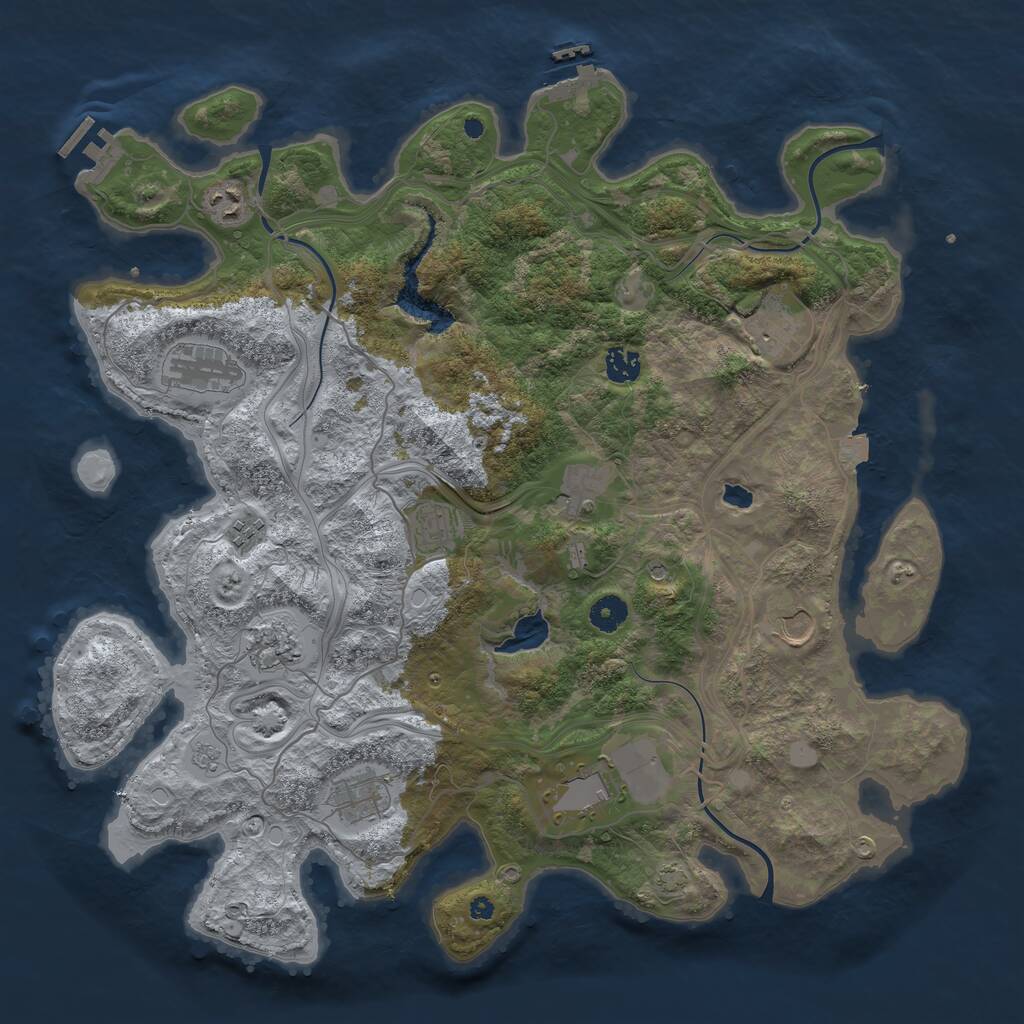 Rust Map: Procedural Map, Size: 4250, Seed: 577343950, 17 Monuments
