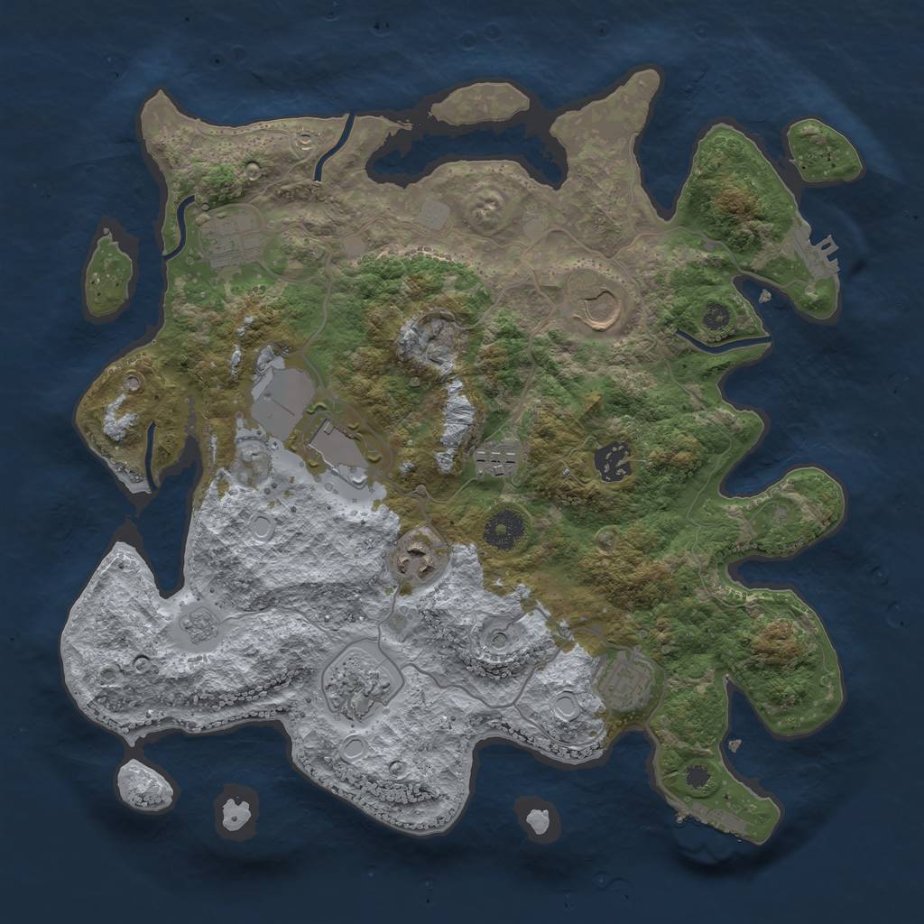 Rust Map: Procedural Map, Size: 3500, Seed: 95784464, 15 Monuments