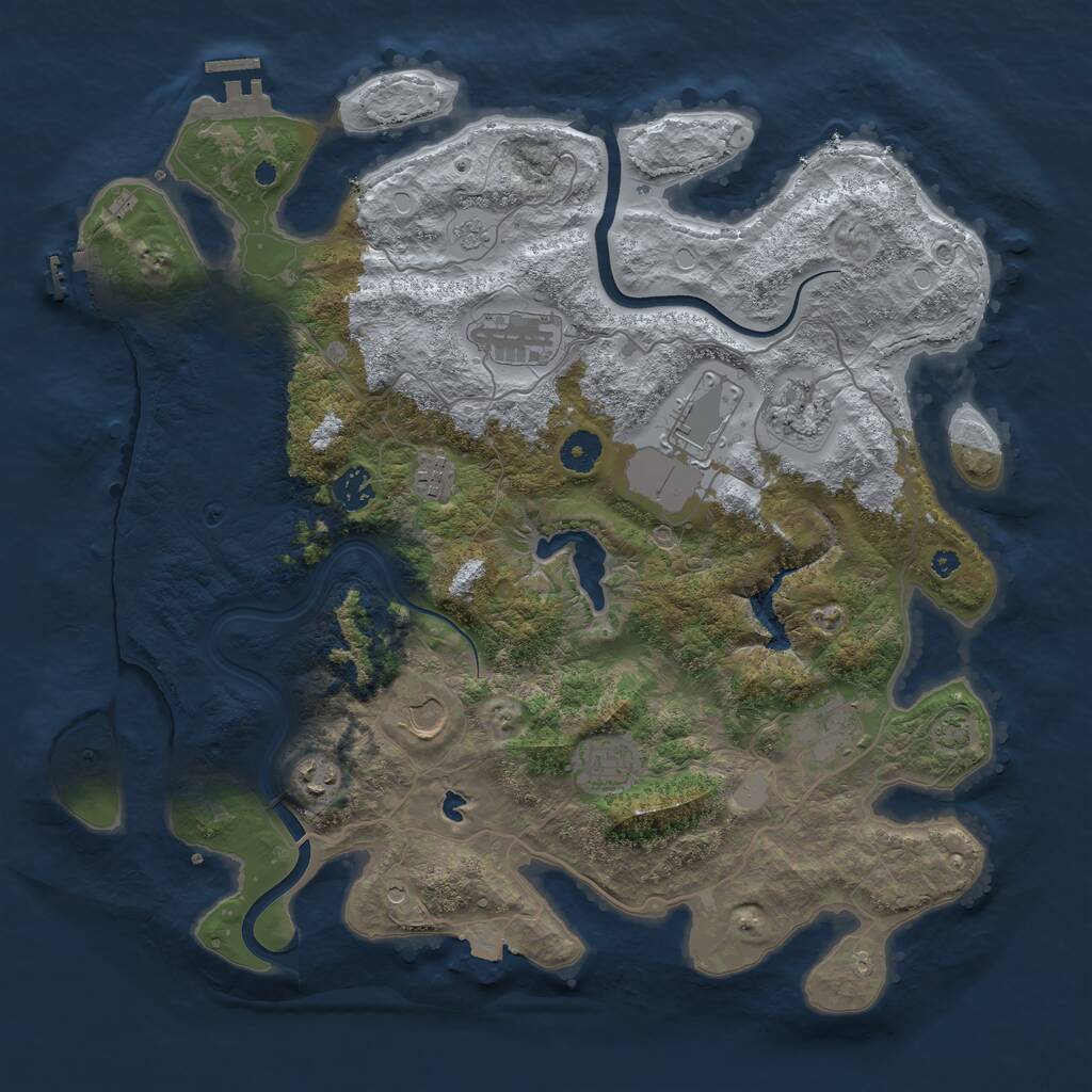 Rust Map: Procedural Map, Size: 4000, Seed: 50238700, 15 Monuments