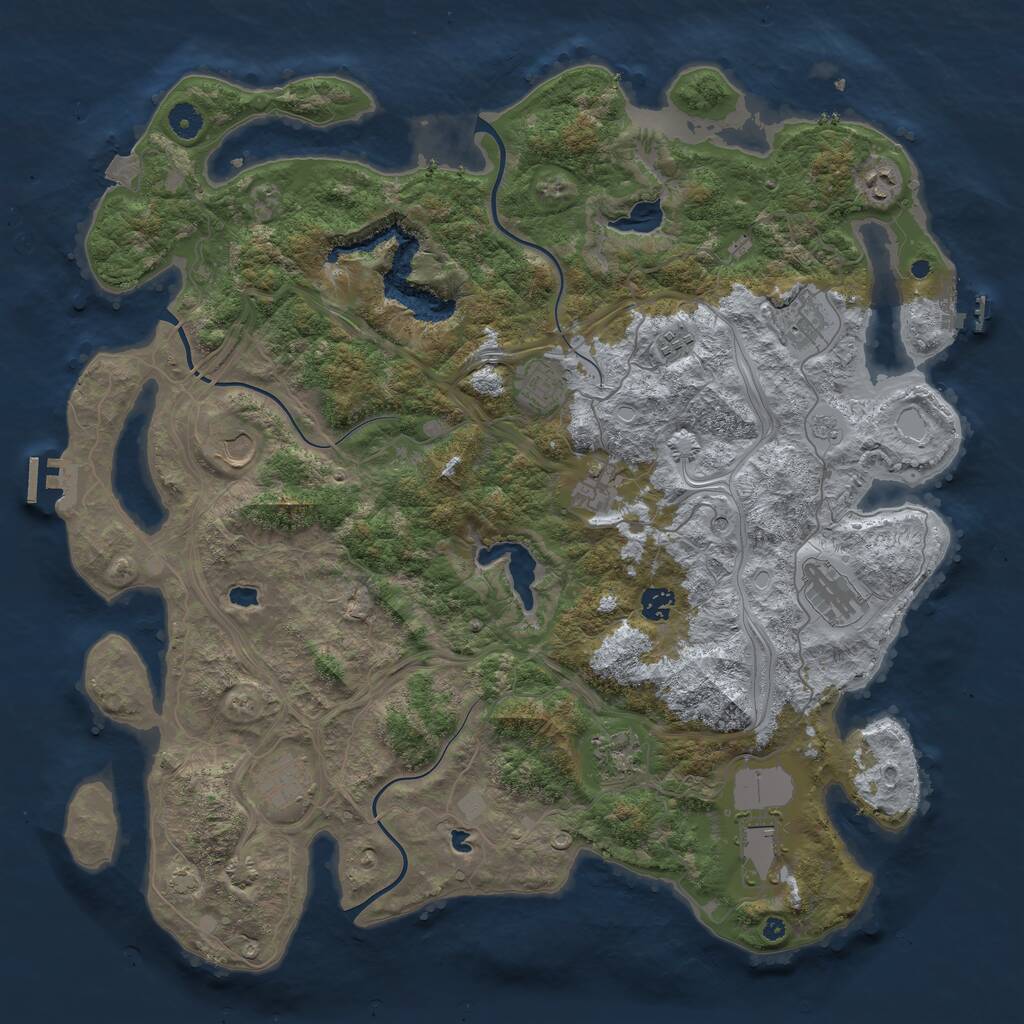 Rust Map: Procedural Map, Size: 4500, Seed: 98602404, 17 Monuments