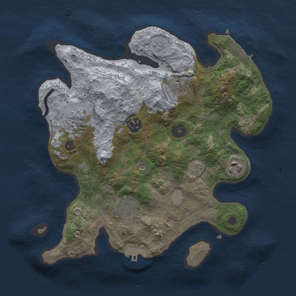 Rust Map: Procedural Map, Size: 3000, Seed: 20592, 14 Monuments