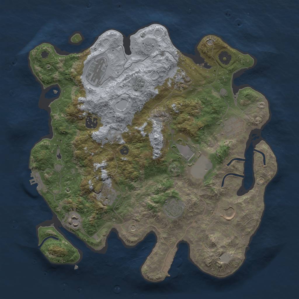 Rust Map: Procedural Map, Size: 3500, Seed: 1481, 17 Monuments
