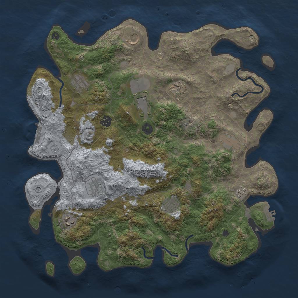 Rust Map: Procedural Map, Size: 4000, Seed: 567075970, 19 Monuments