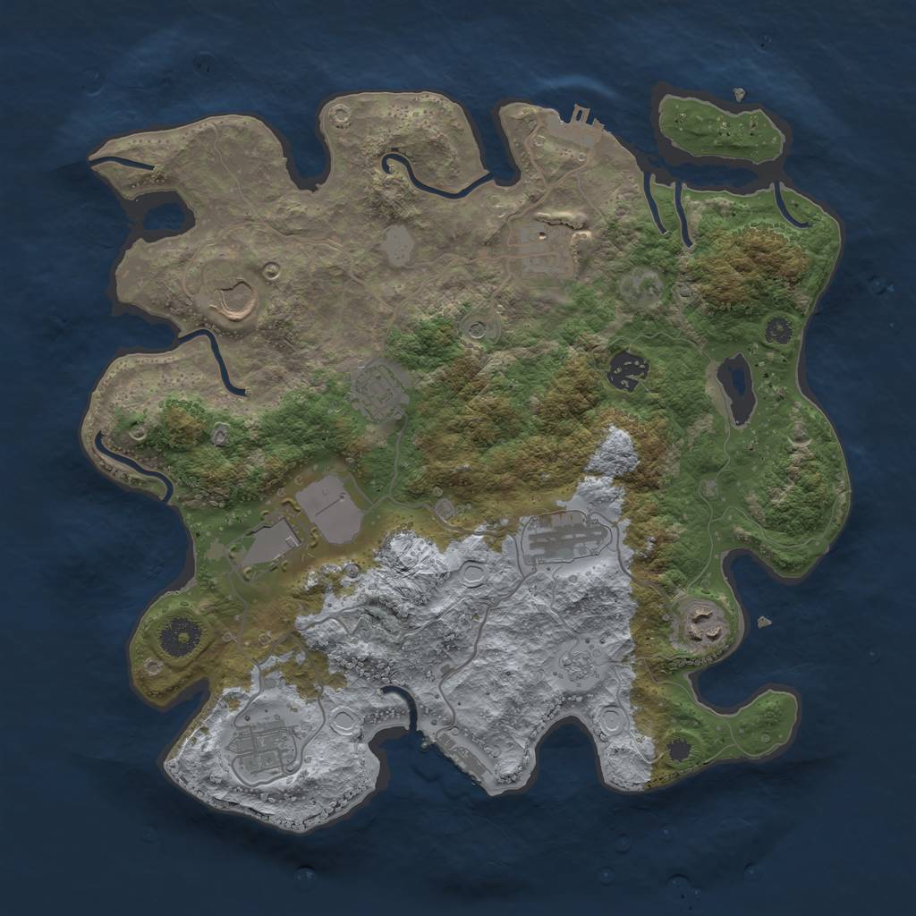 Rust Map: Procedural Map, Size: 3500, Seed: 359745916, 15 Monuments