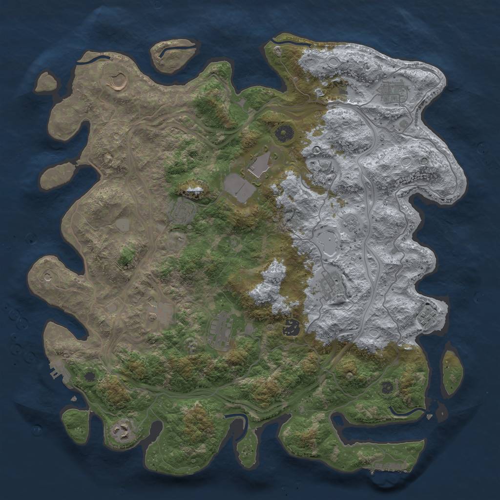 Rust Map: Procedural Map, Size: 4250, Seed: 661283981, 20 Monuments